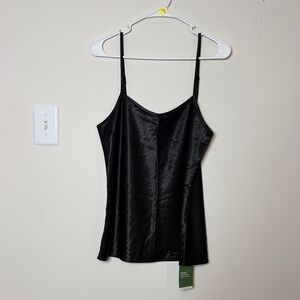 HALARA Black Silk-Like Cami Tank Top With Adjustable Straps